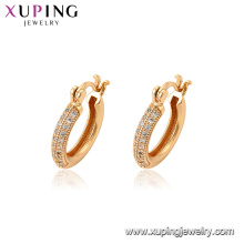 94597 New trendy gold fashion women jewelry zircon micro paved hoop earrings for sale